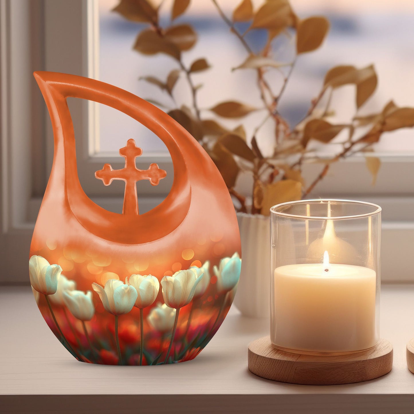 Twilight's Tender Blooms Urn