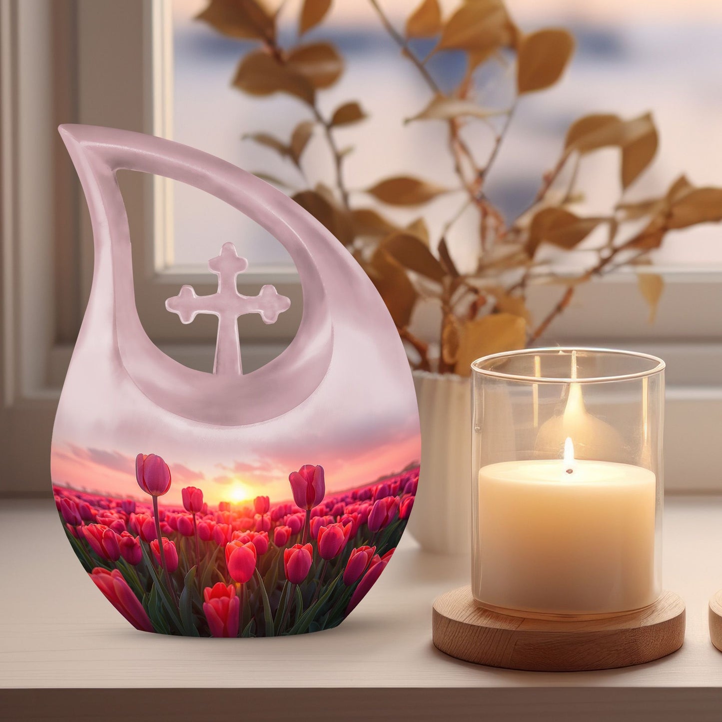 Dawn's Crimson Kiss Urn