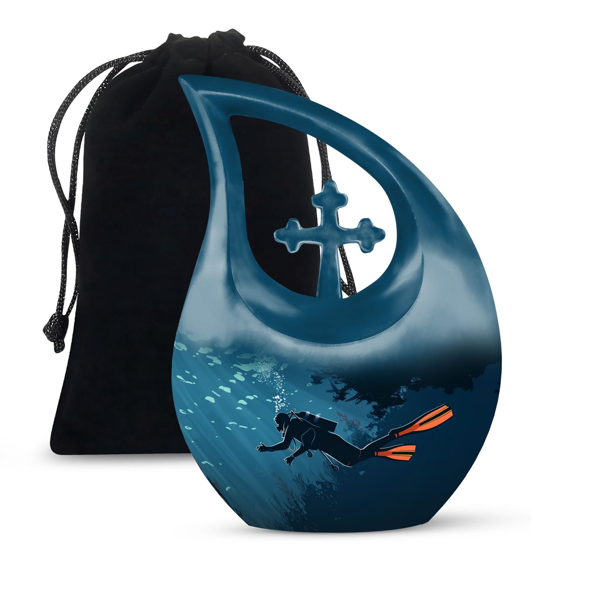 Cross Drop Design Cremation Urn