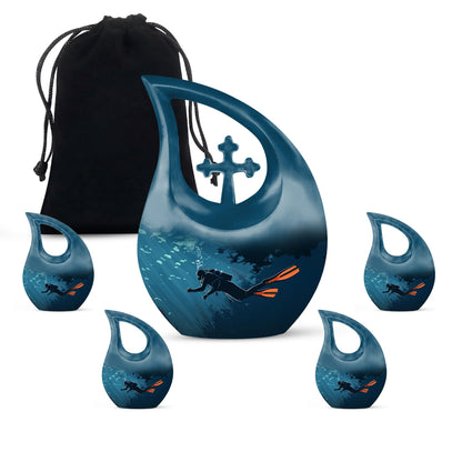 Cross Drop Design Cremation Urn