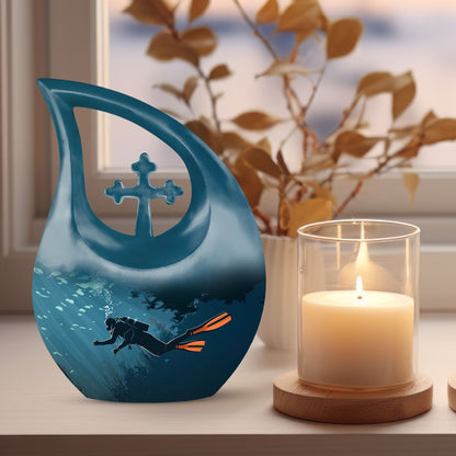 Cross Drop Design Cremation Urn