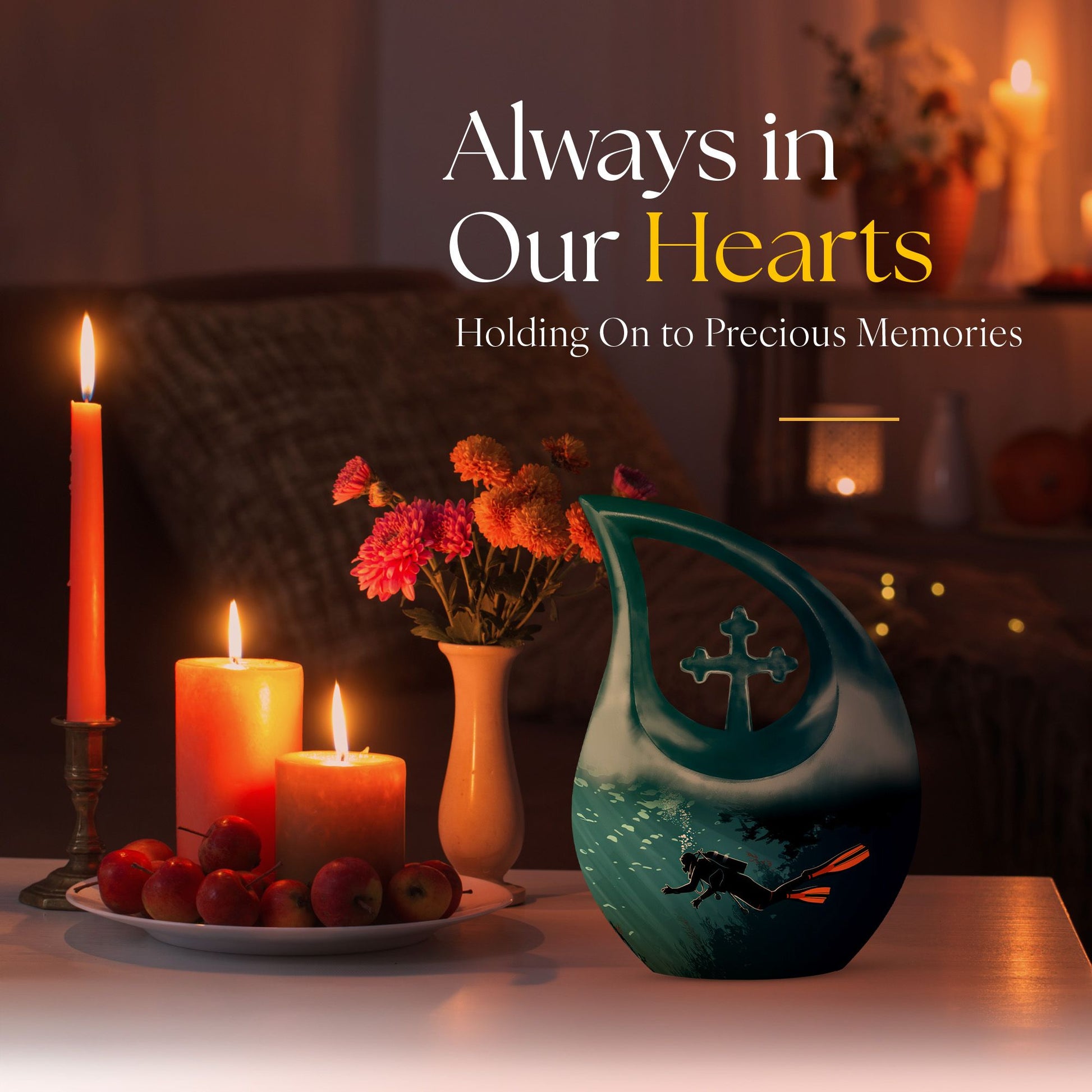 Cross Drop Design Cremation Urn