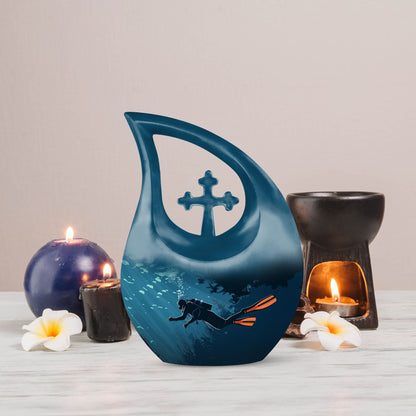 Cross Drop Design Cremation Urn