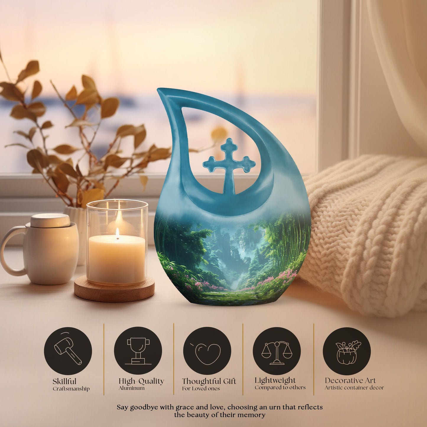 Cross Drop design Urn
