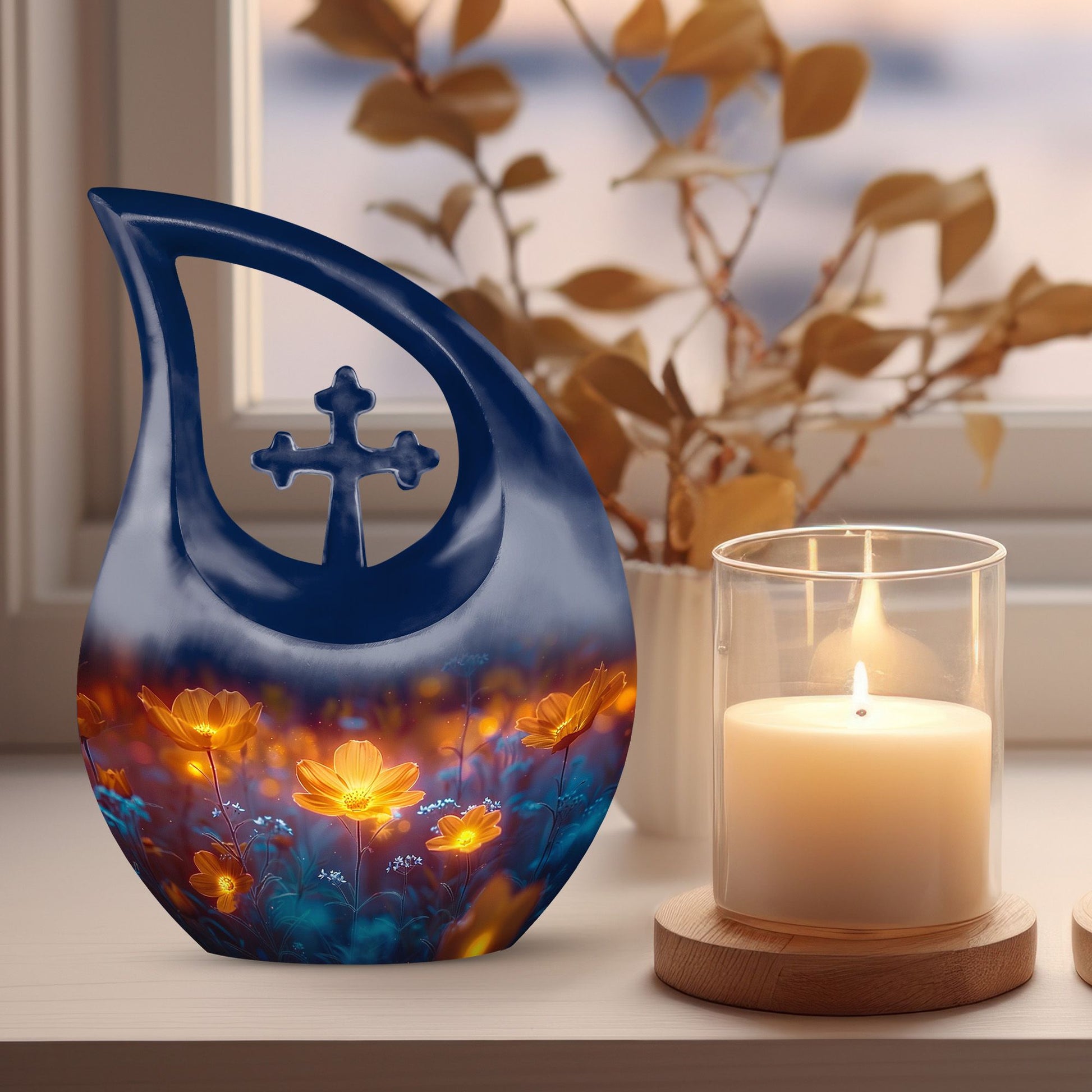 Midnight Flora Urn