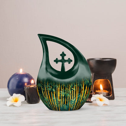 Golden Bamboo Forest Urn