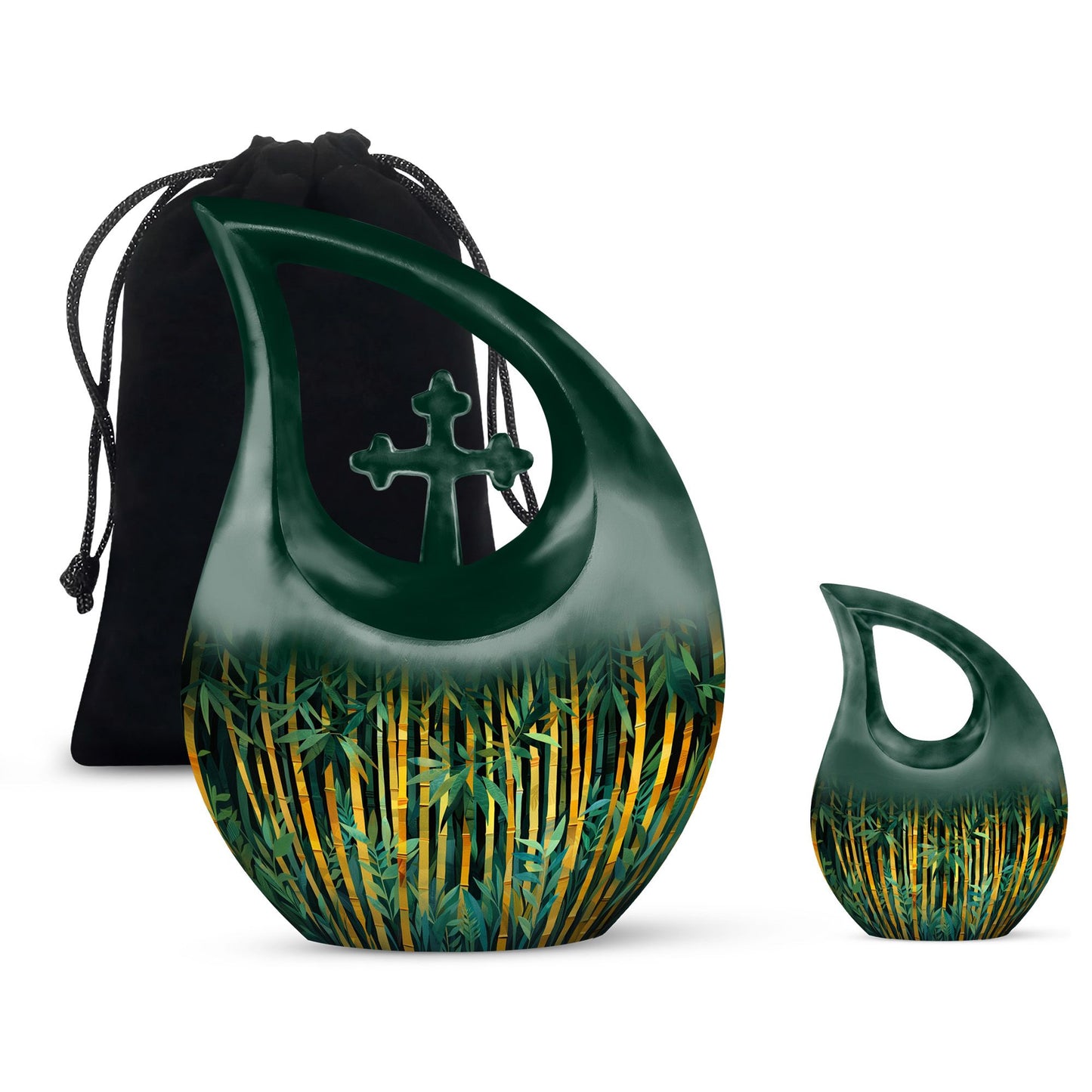 Golden Bamboo Forest Urn