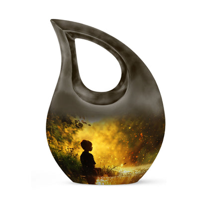 Large Aluminium Child's Contemplation Urn