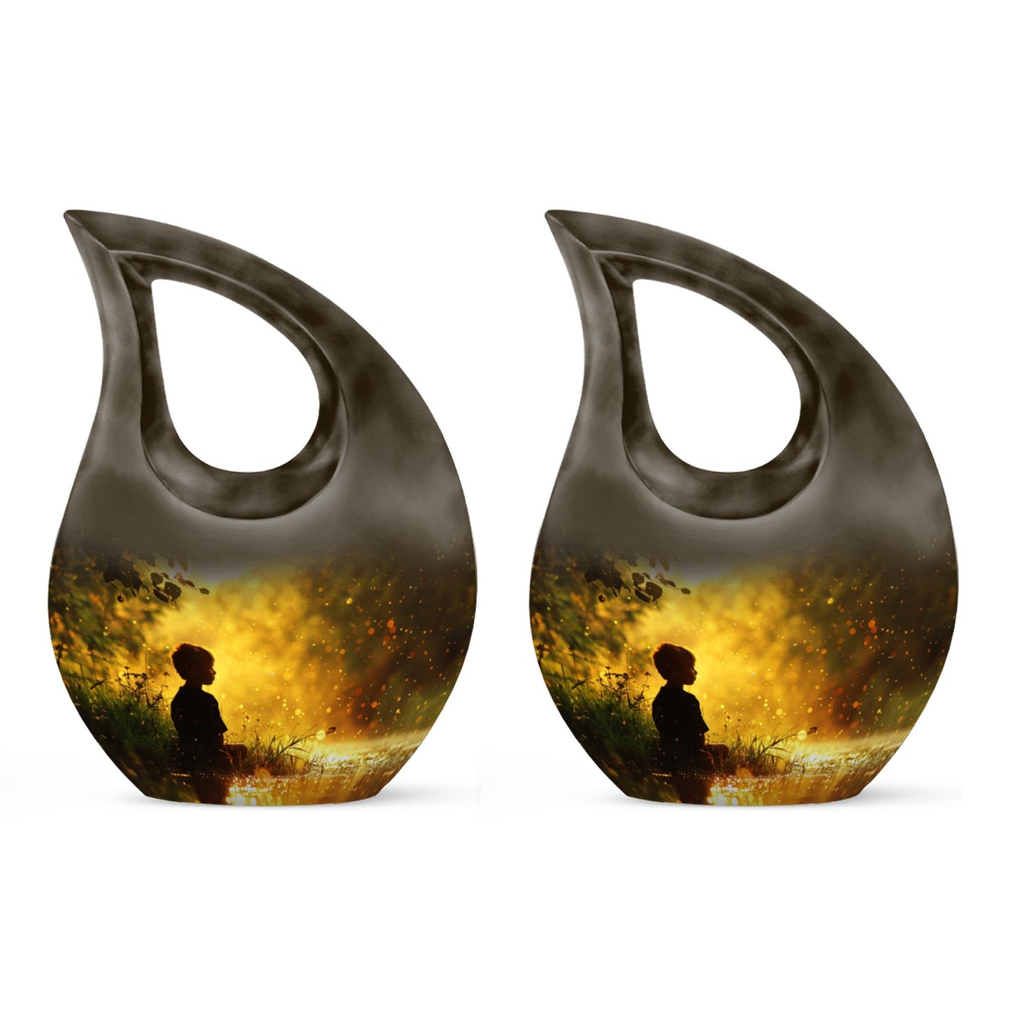 Large Aluminium Child's Contemplation Urn