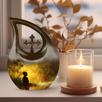 Large Aluminium Child's Contemplation Urn