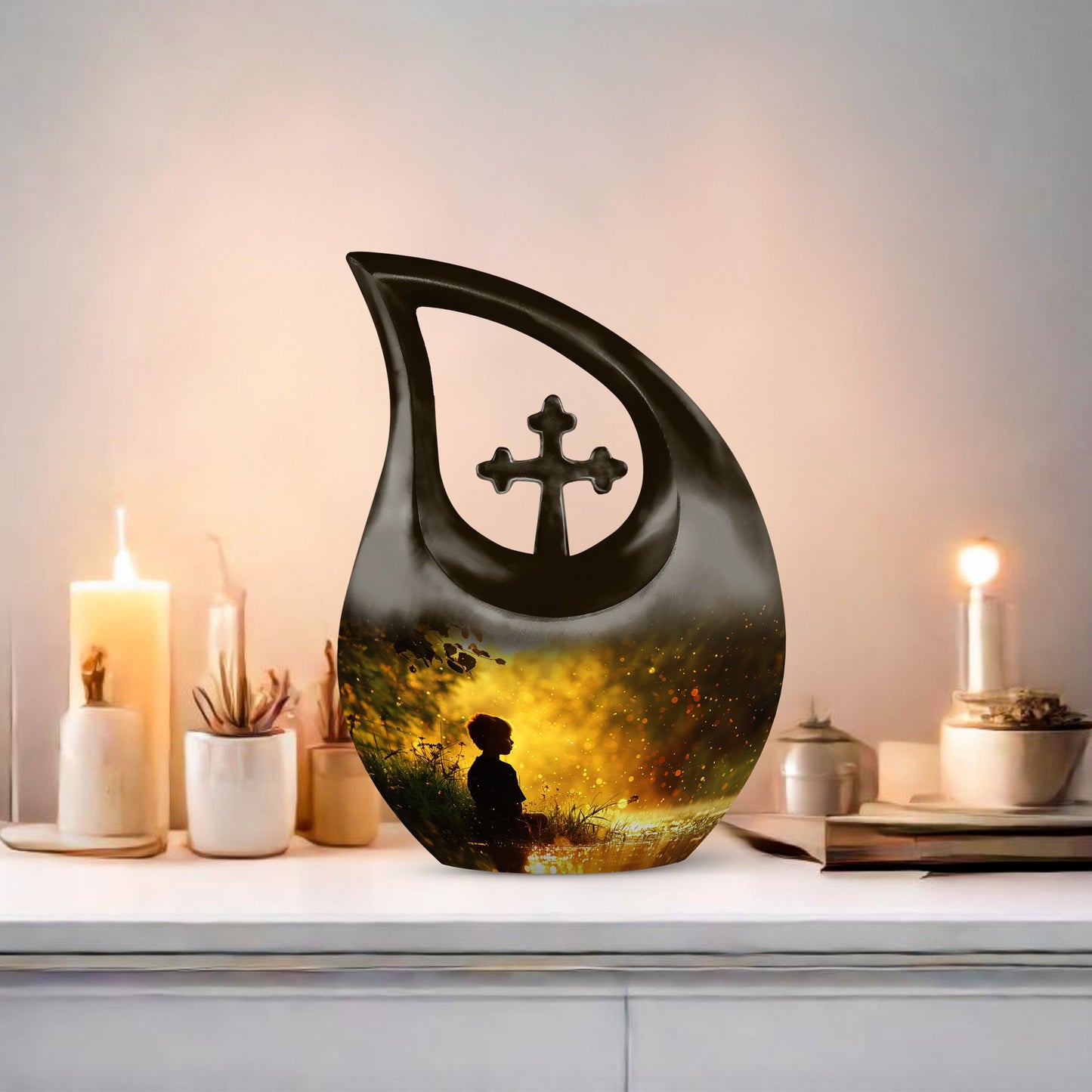 Large Aluminium Child's Contemplation Urn
