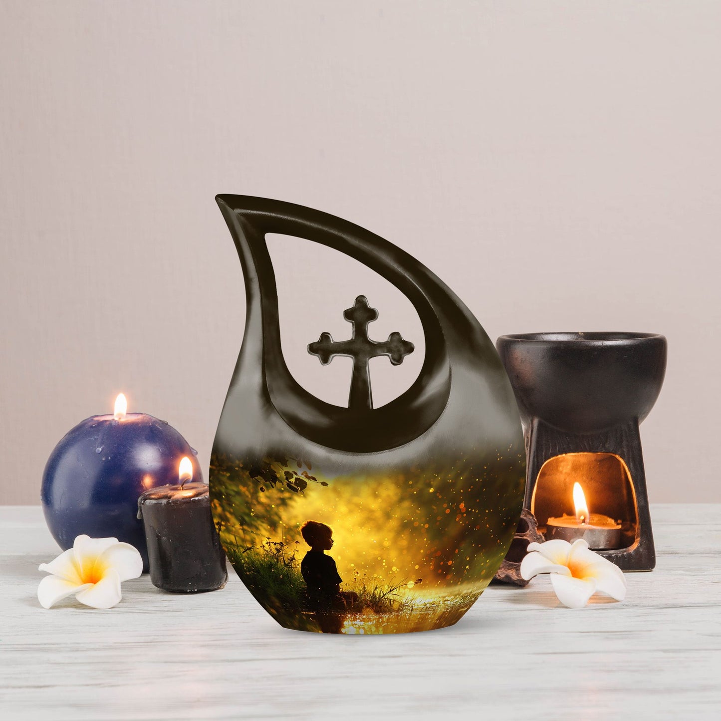 Large Aluminium Child's Contemplation Urn
