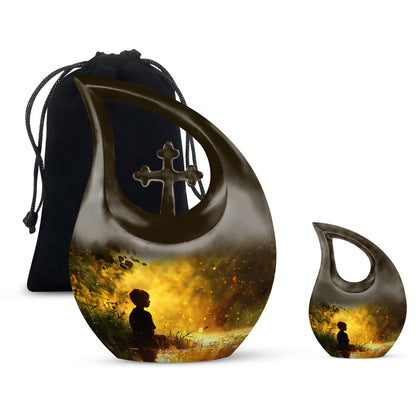 Large Aluminium Child's Contemplation Urn
