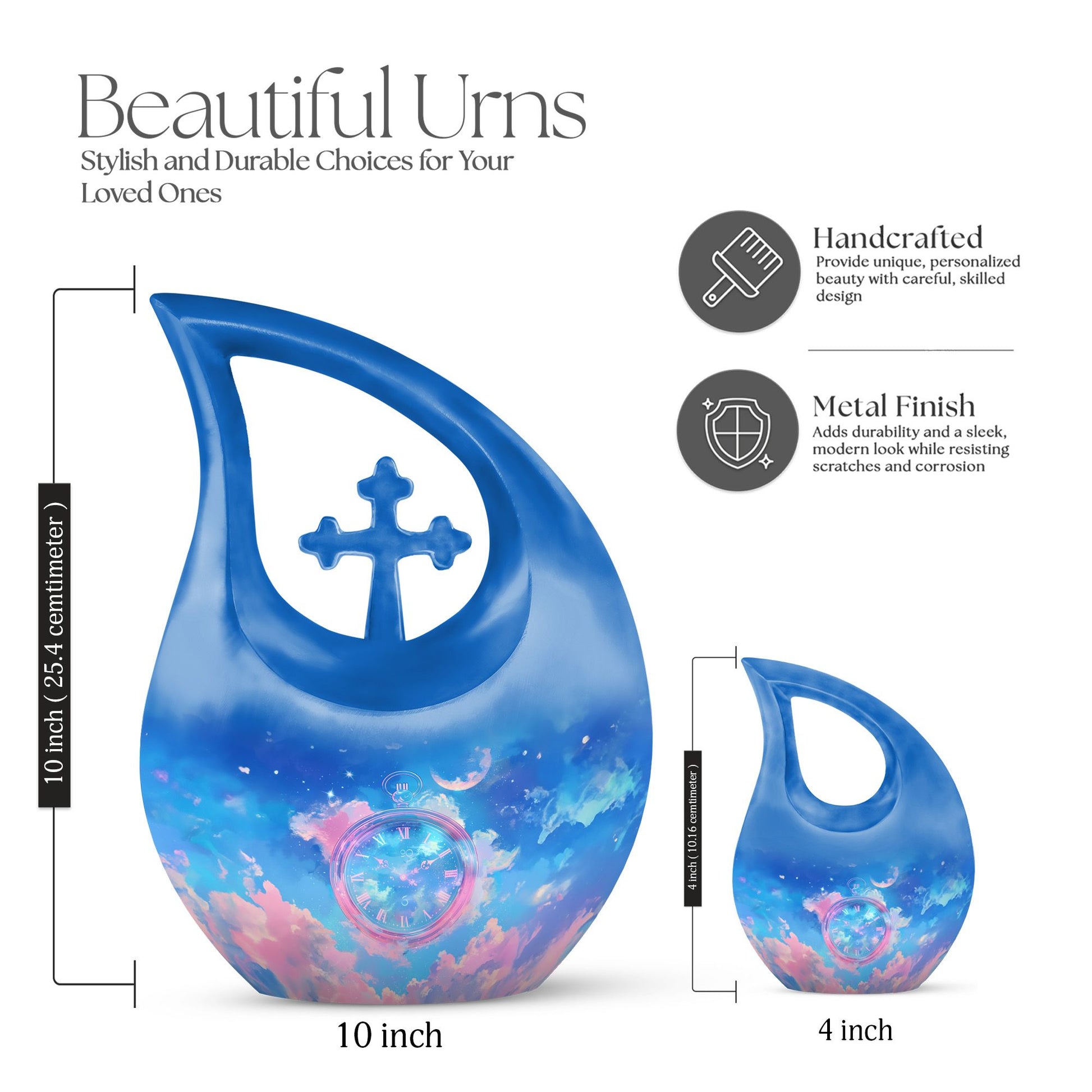 Skyward Clock Whispers Urn