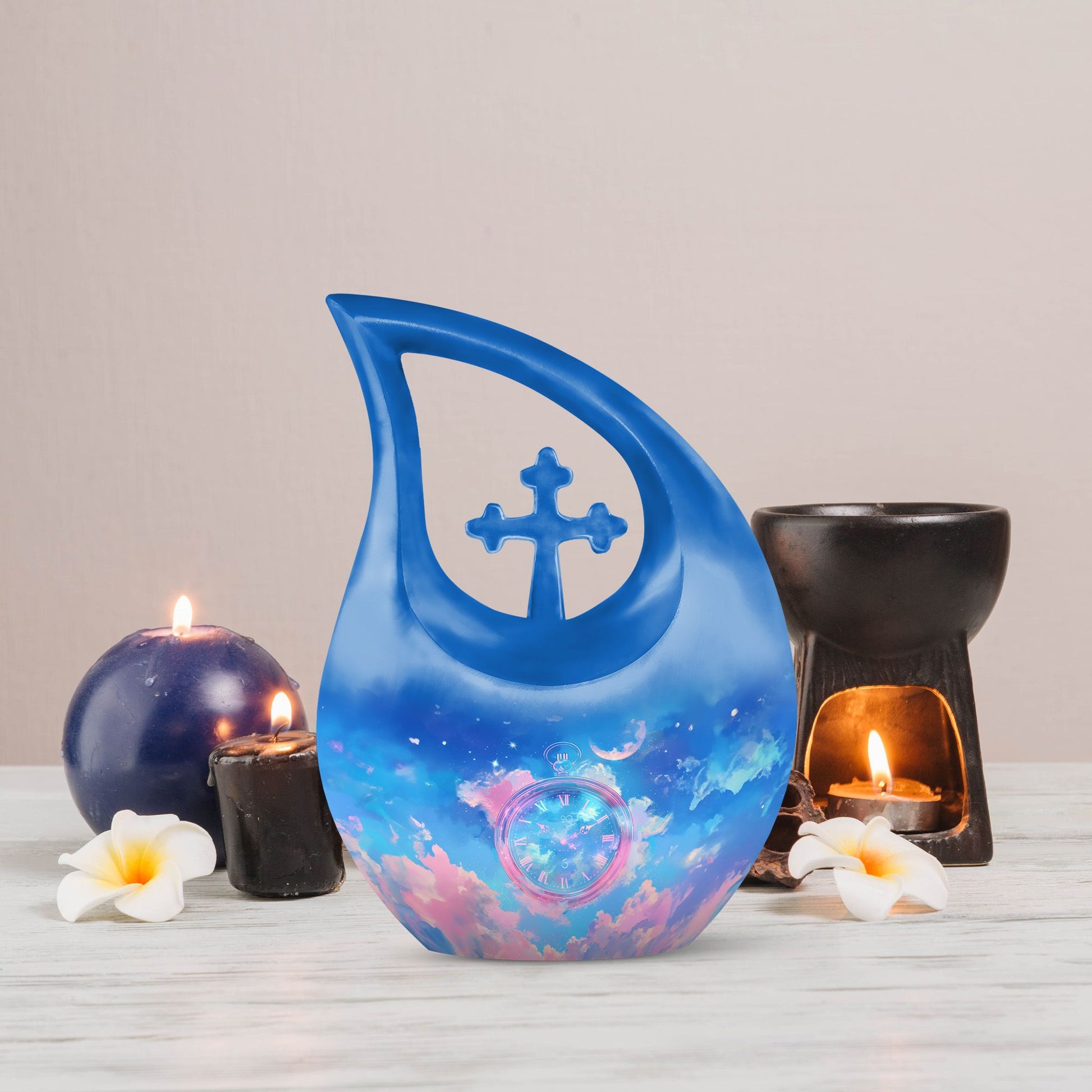 Skyward Clock Whispers Urn