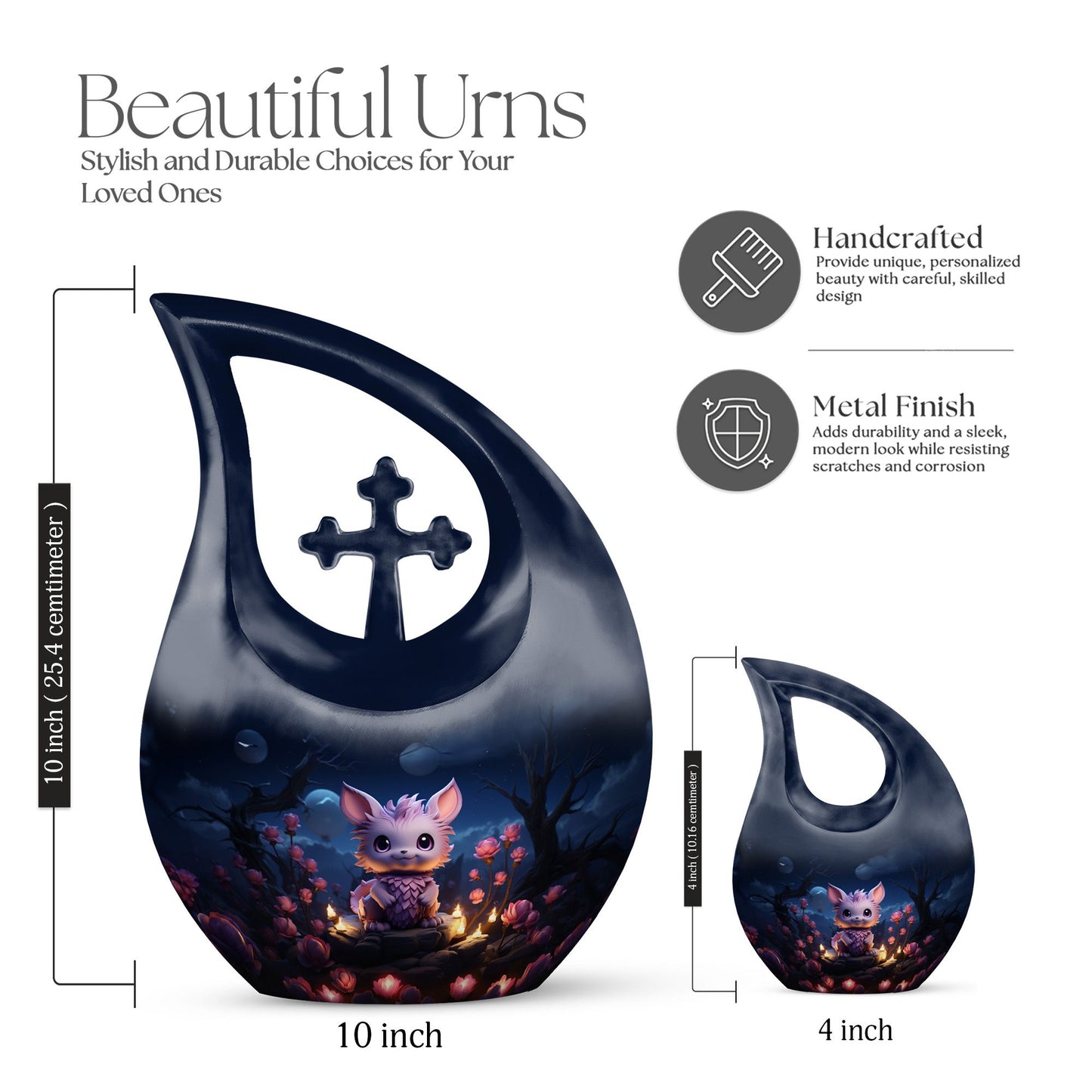 Midnight Blossom Guardian Urn