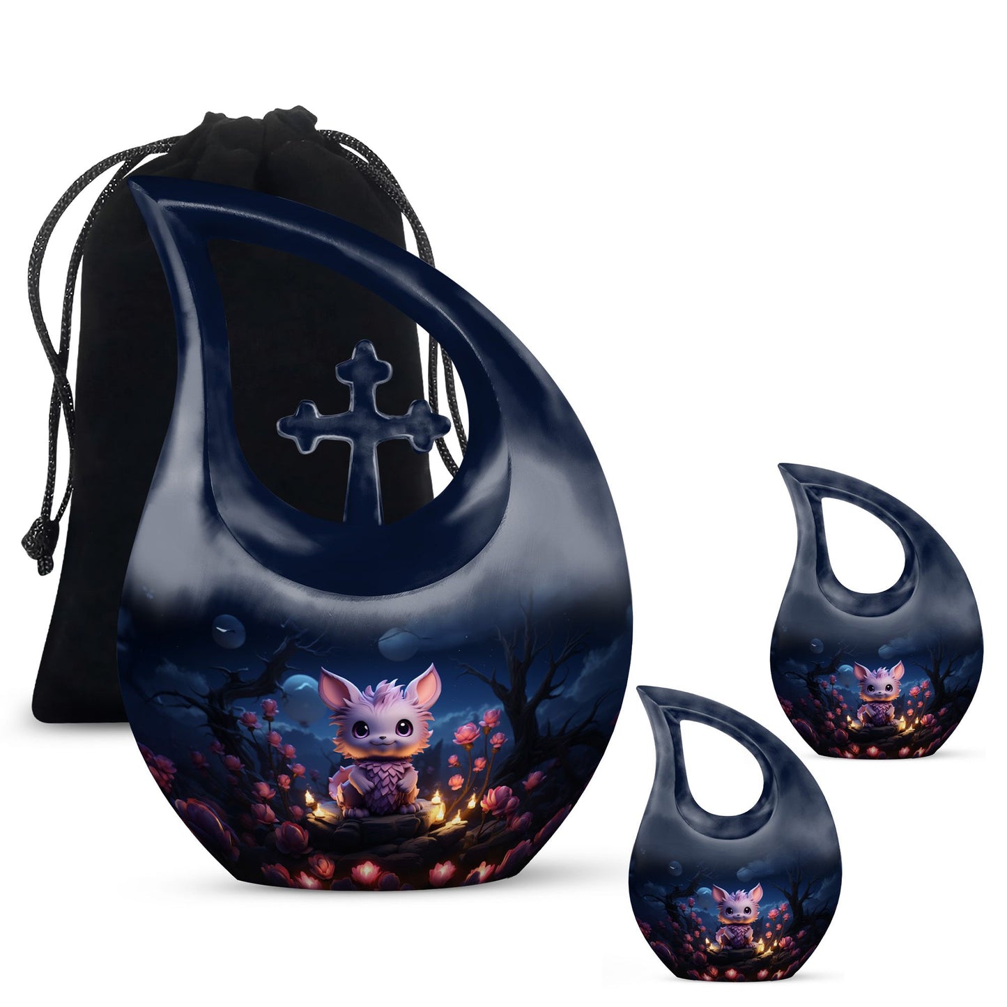 Midnight Blossom Guardian Urn