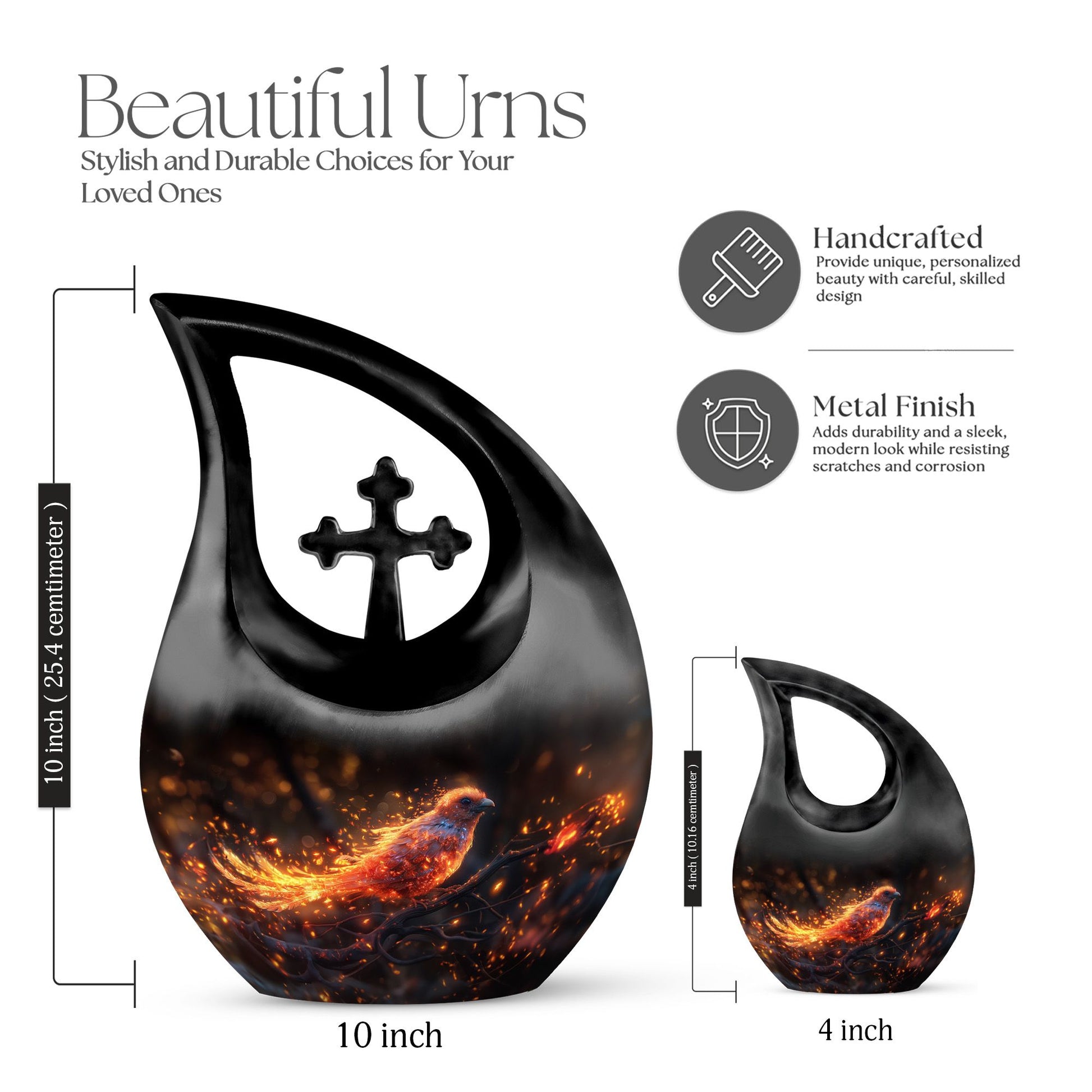 Large 10-inch Resurgence In Embers urn