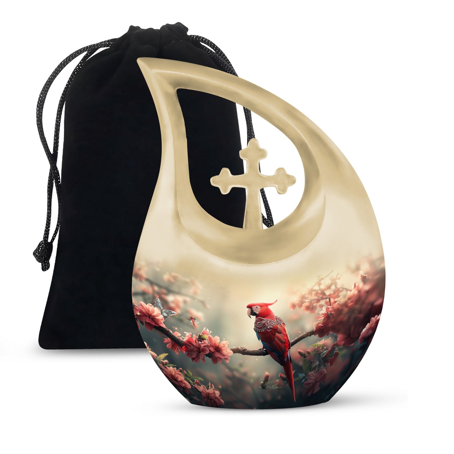 Floral Scarlet Urn
