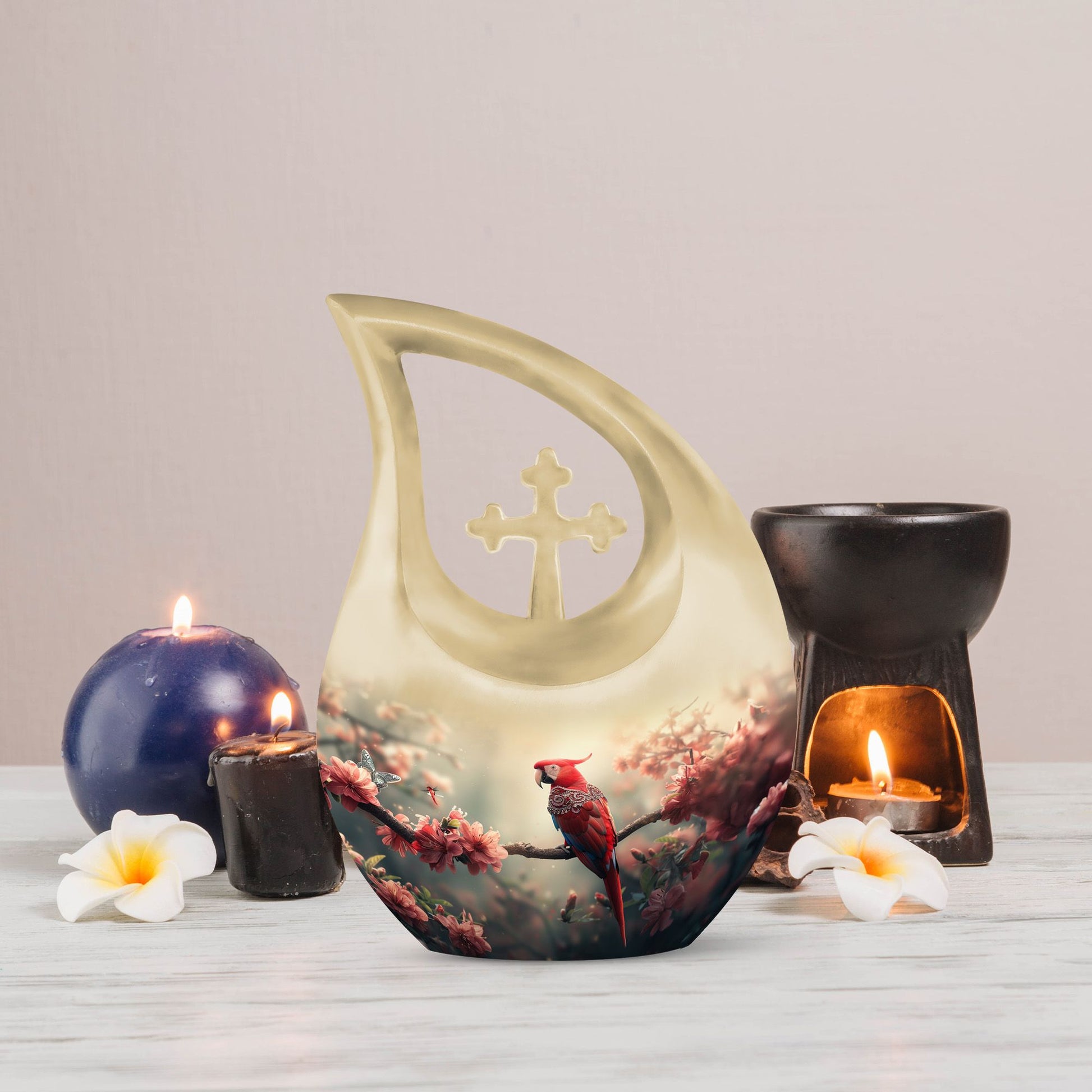 Floral Scarlet Urn