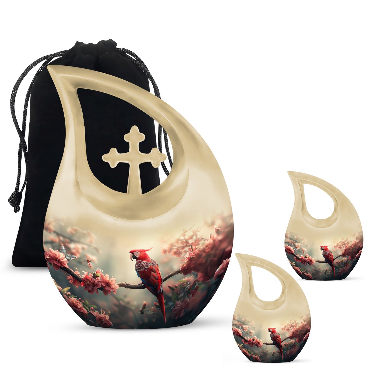 Floral Scarlet Urn