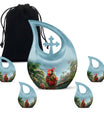 Floral Parrot Haven Memorial Urn