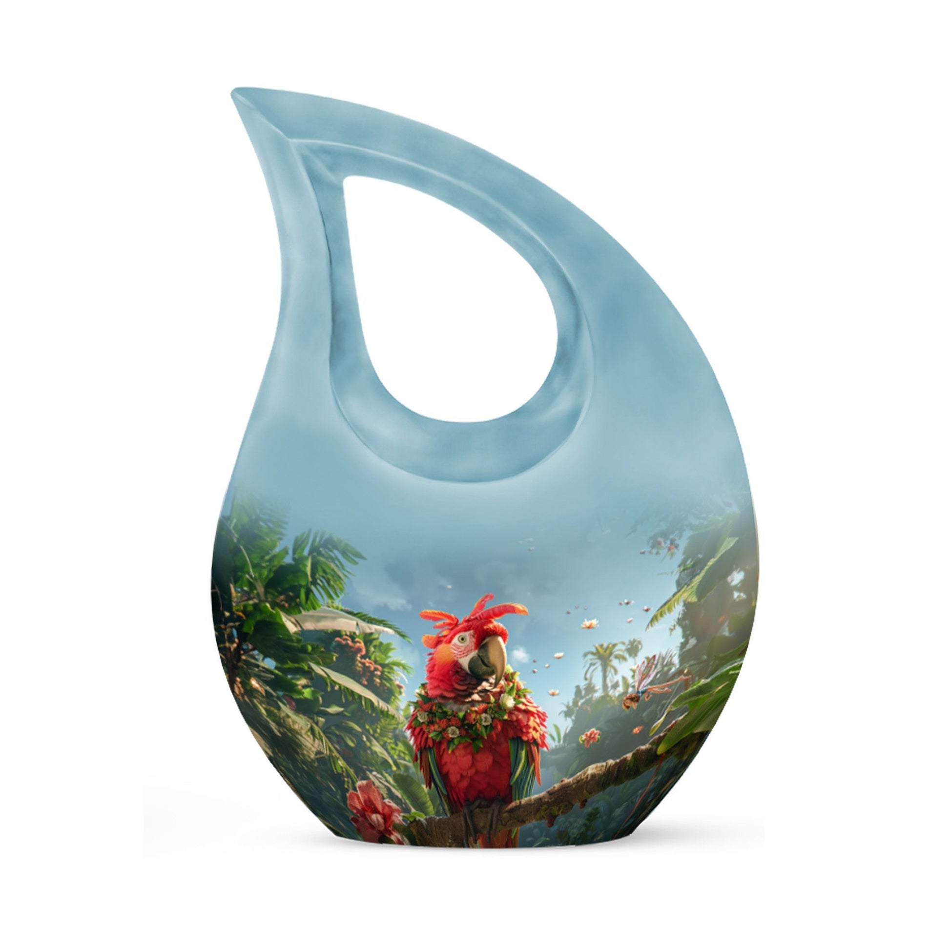 Floral Parrot Haven Memorial Urn