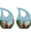Floral Parrot Haven Memorial Urn