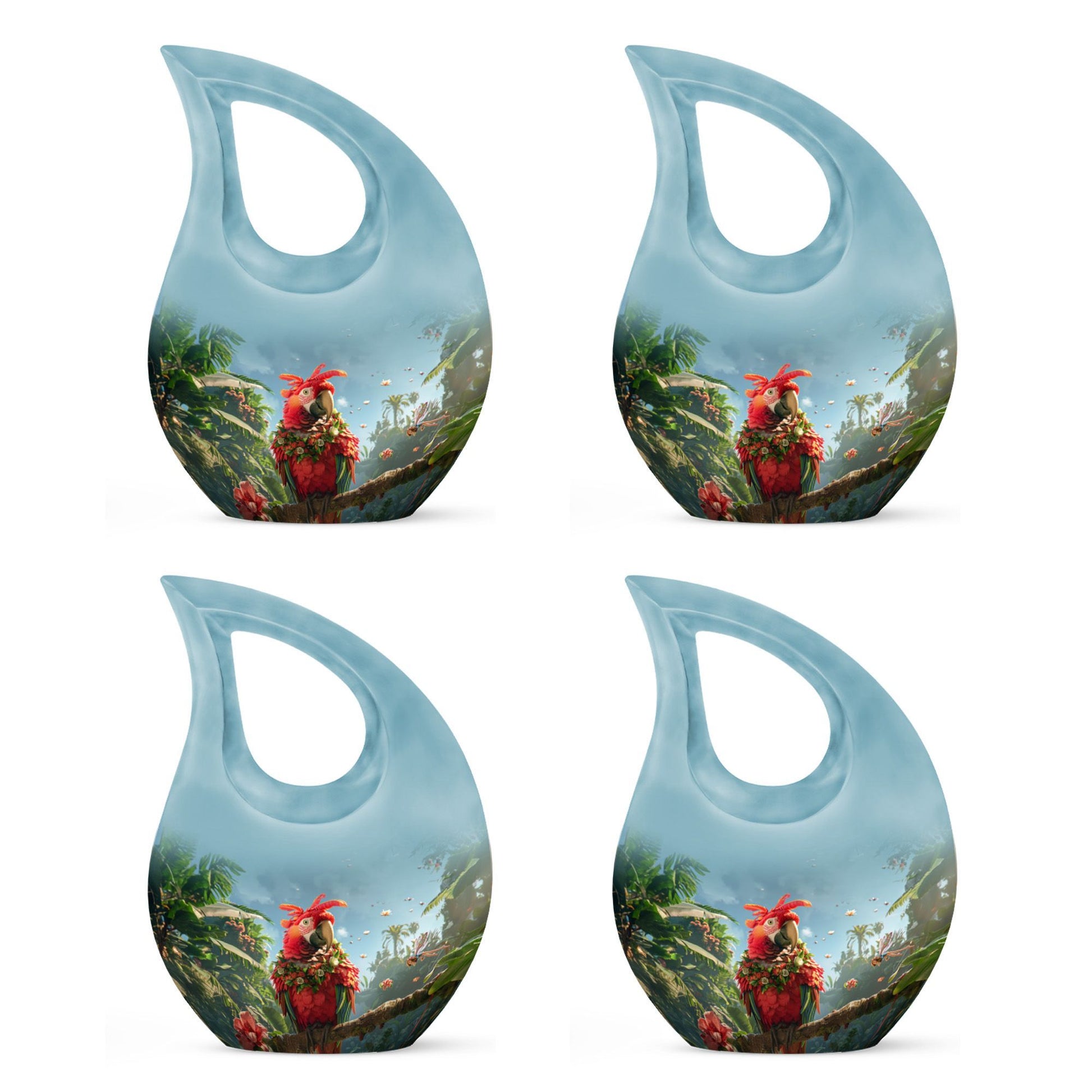 Floral Parrot Haven Memorial Urn