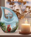 Floral Parrot Haven Memorial Urn