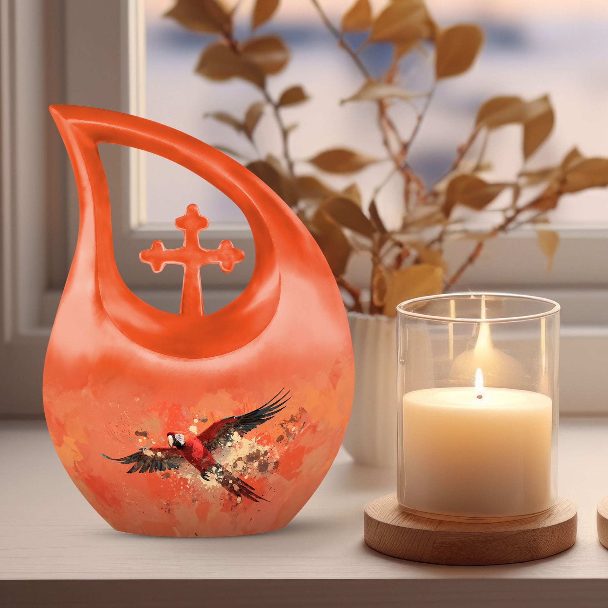 10 Inch Crimson Flight Urn