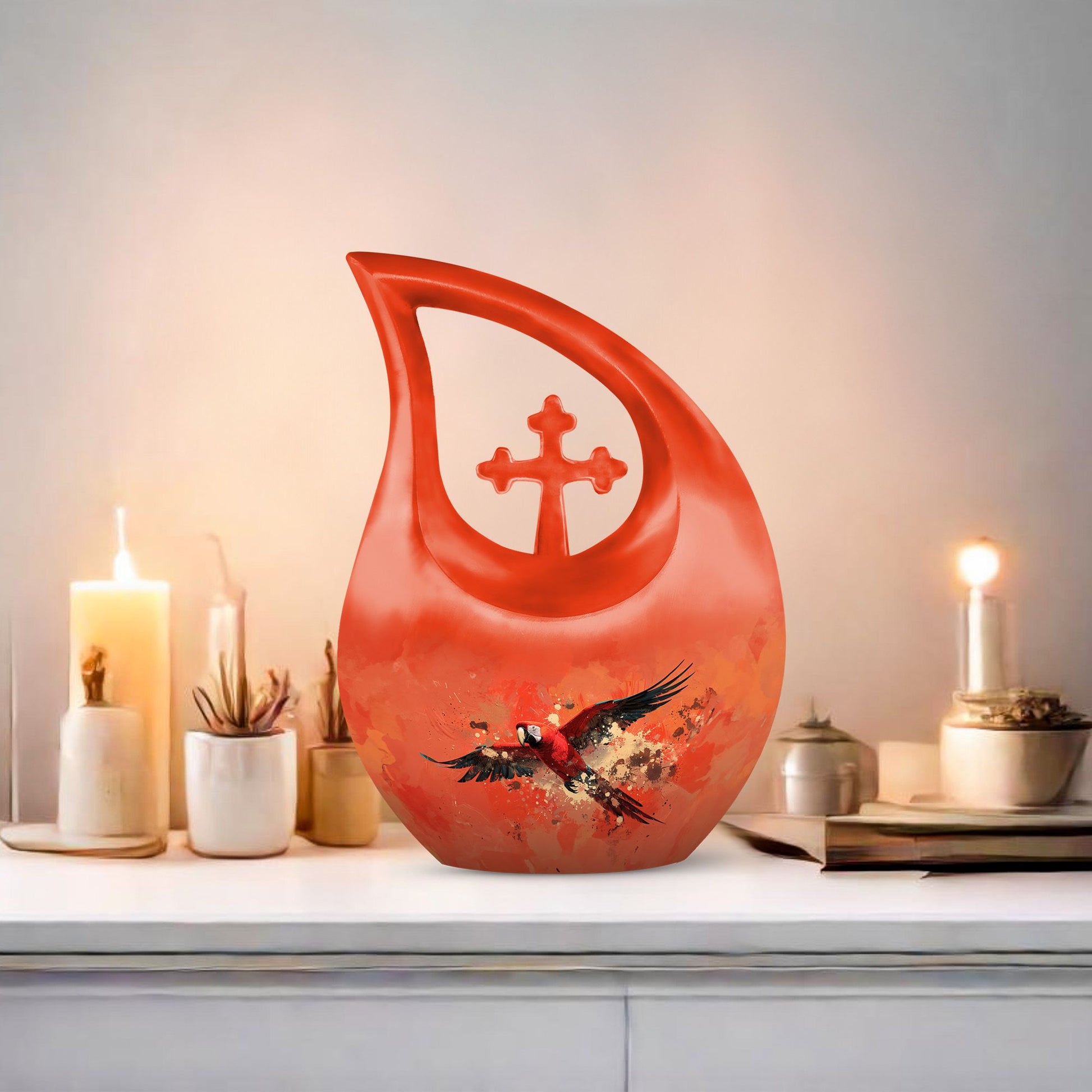 10 Inch Crimson Flight Urn