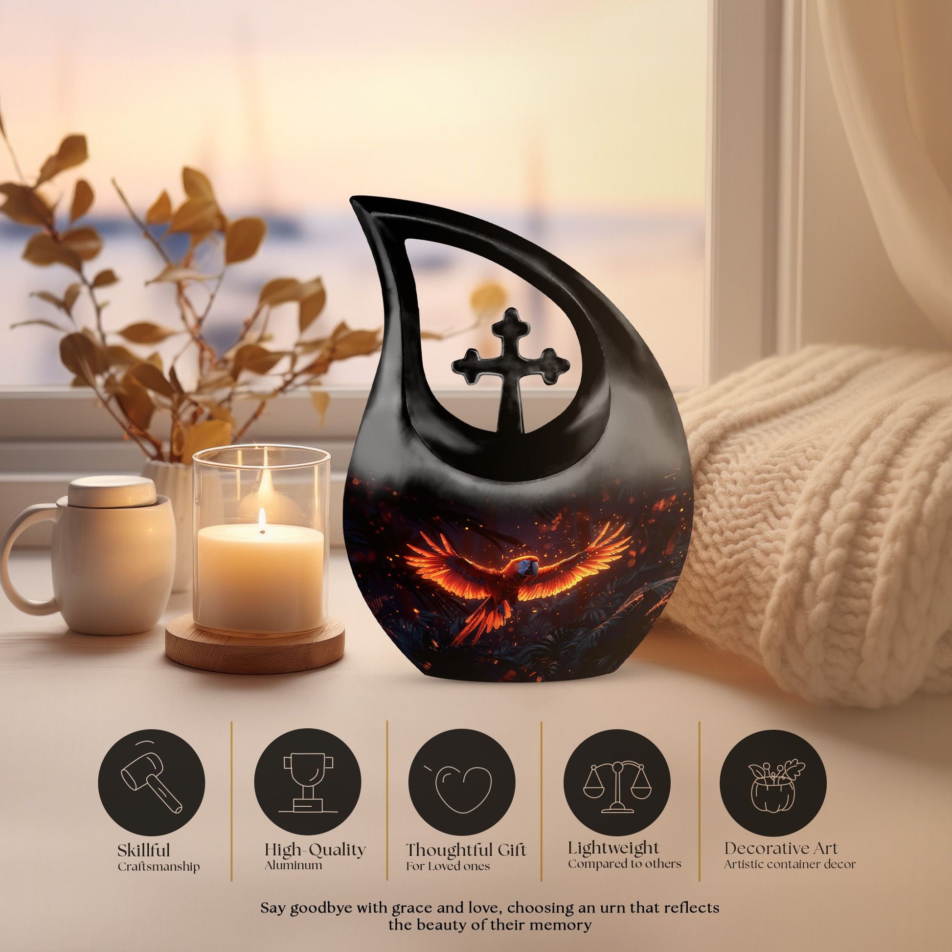 Large Ignited Wings Urn 