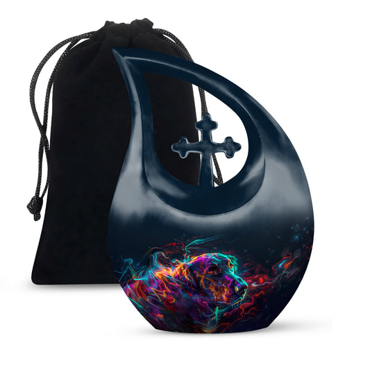 Dog Aura Cross Drop Memorial Urn 
