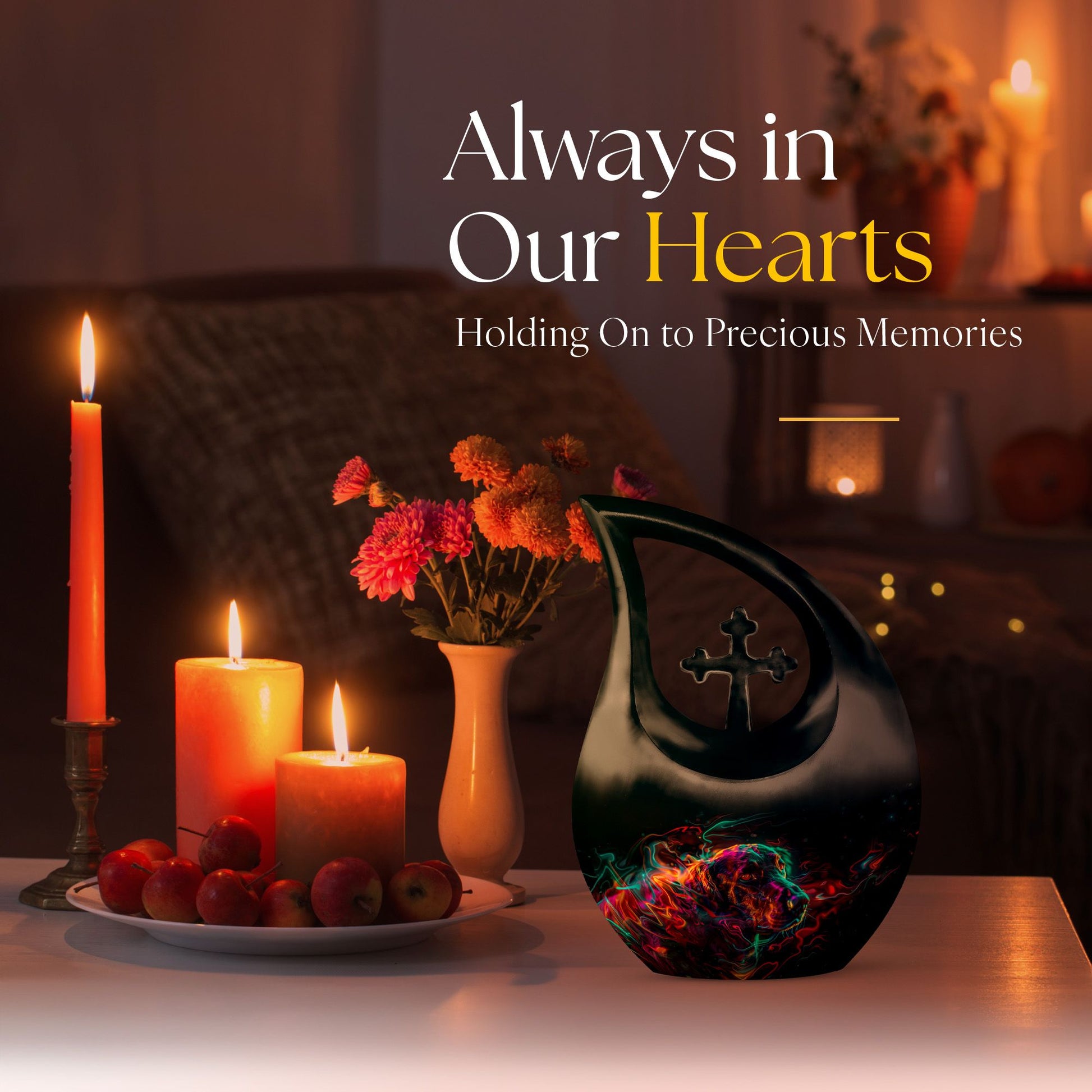 Dog Aura Cross Drop Memorial Urn 