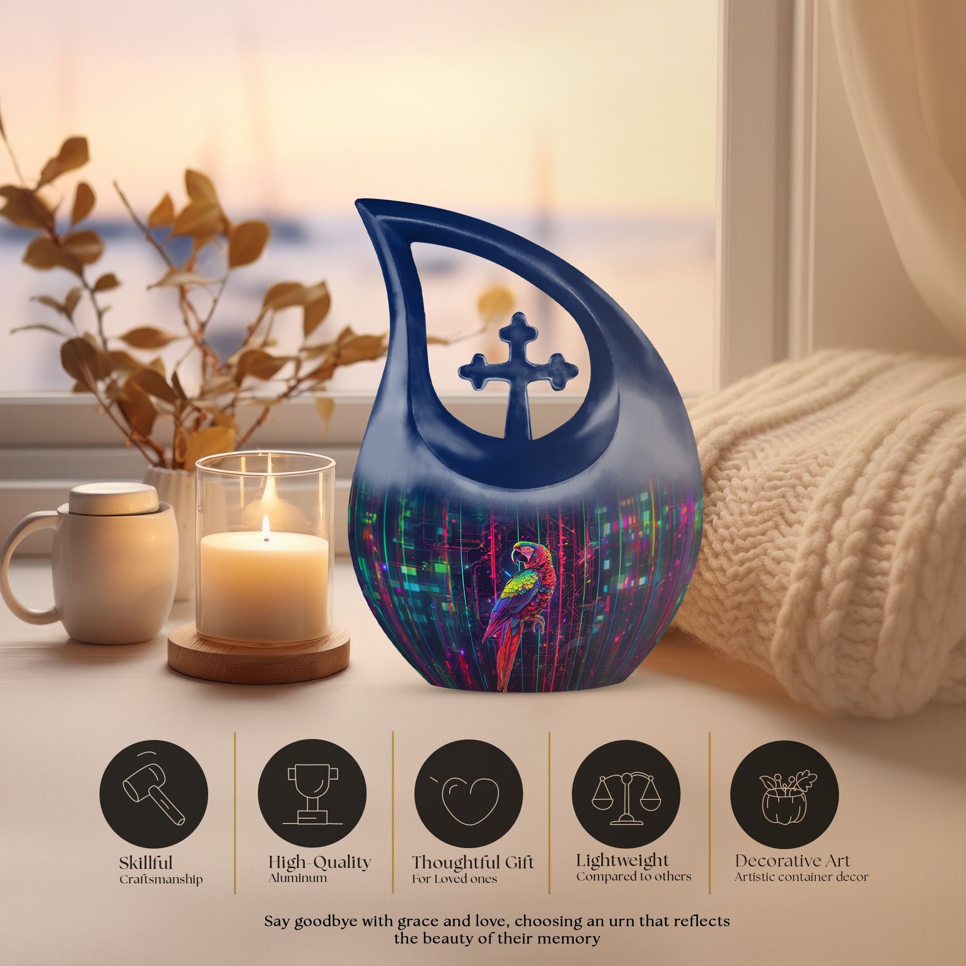 10 Inch, personalized Digital Aviary Urn