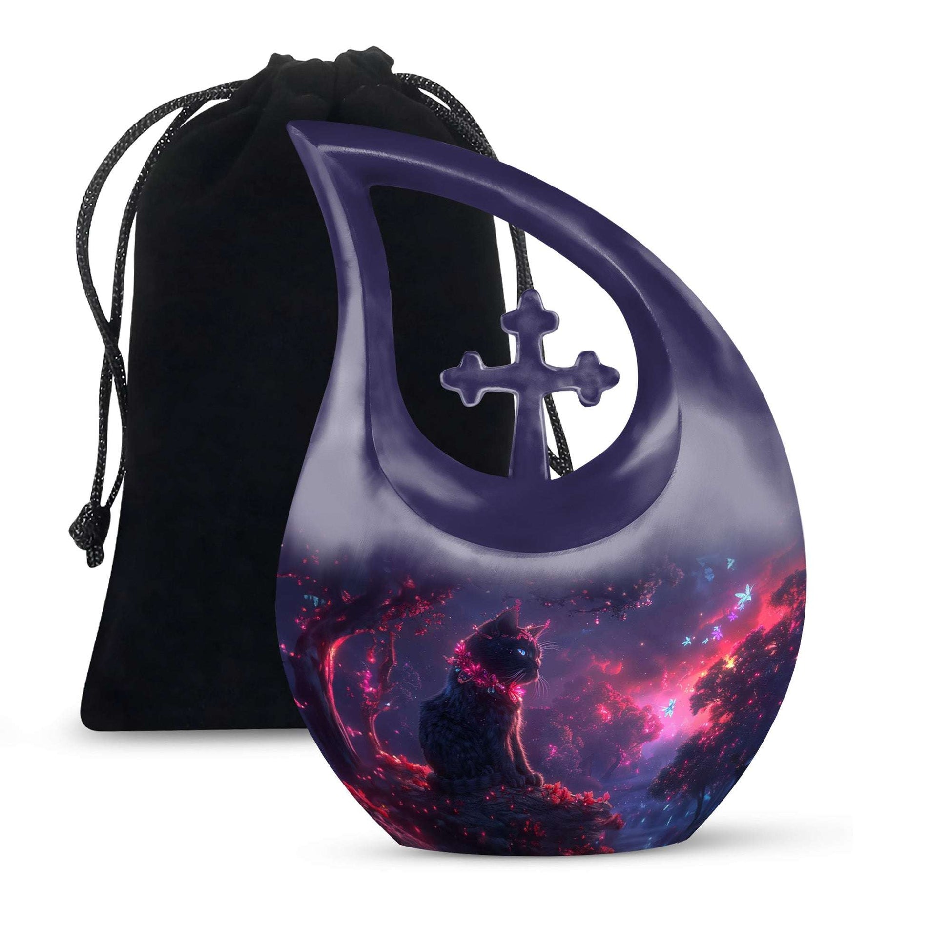 Black Cat Cremation Urn for Adult Ashes - Mystical Ashes Memorial Keepsake