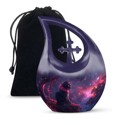 Black Cat Cremation Urn for Adult Ashes - Mystical Ashes Memorial Keepsake