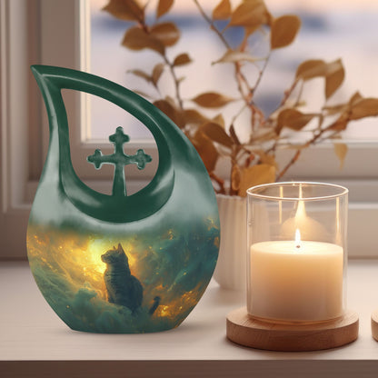 Large Whiskers Amidst Flames Urn