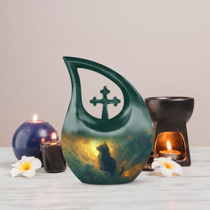 Large Whiskers Amidst Flames Urn