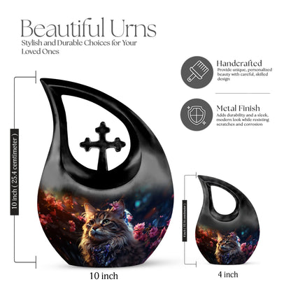 Blossom Adorned Majesty aluminum urn, 