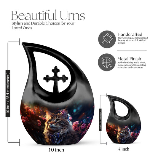 Blossom Adorned Majesty aluminum urn, 