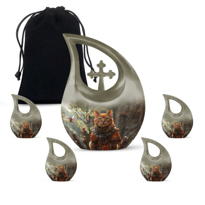 Aluminium Adventurer's Feline Quest Urn 