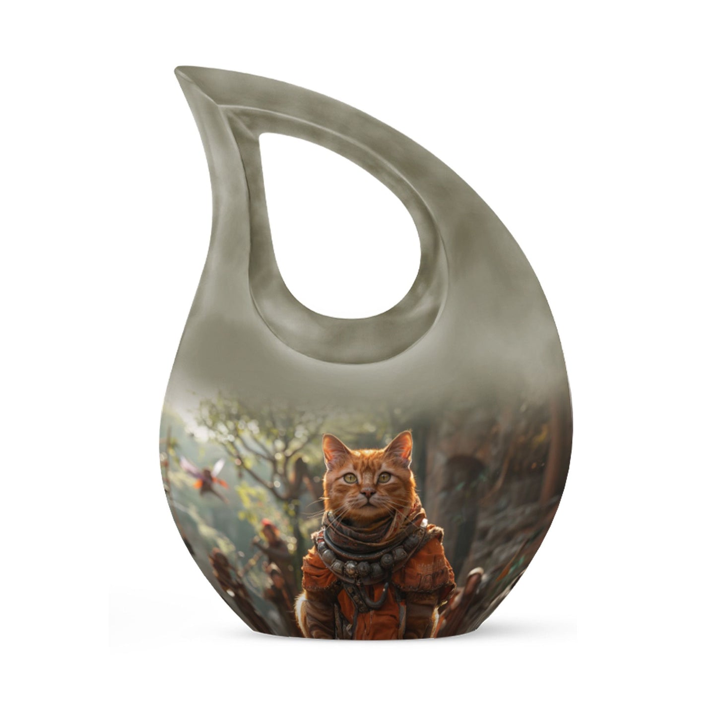 Aluminium Adventurer's Feline Quest Urn 