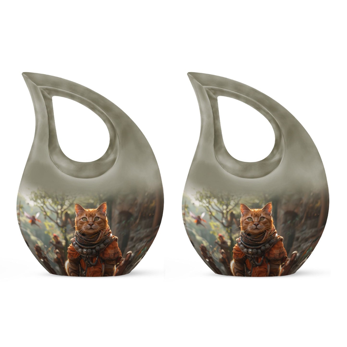Aluminium Adventurer's Feline Quest Urn 