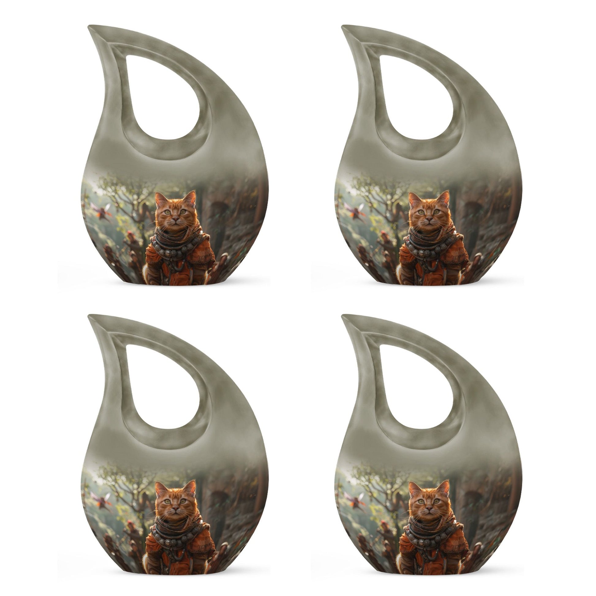 Aluminium Adventurer's Feline Quest Urn 