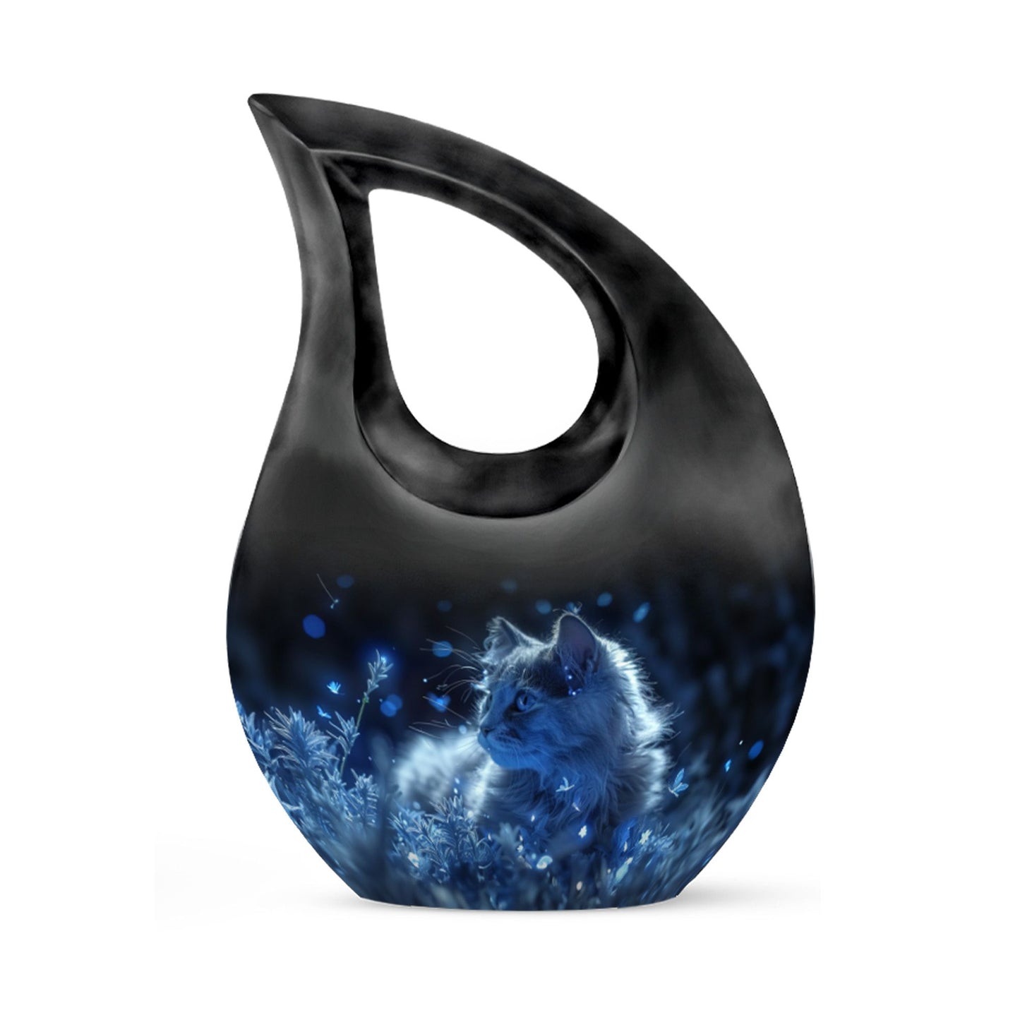 10-inch Frosty Feline Fantasy Urn 