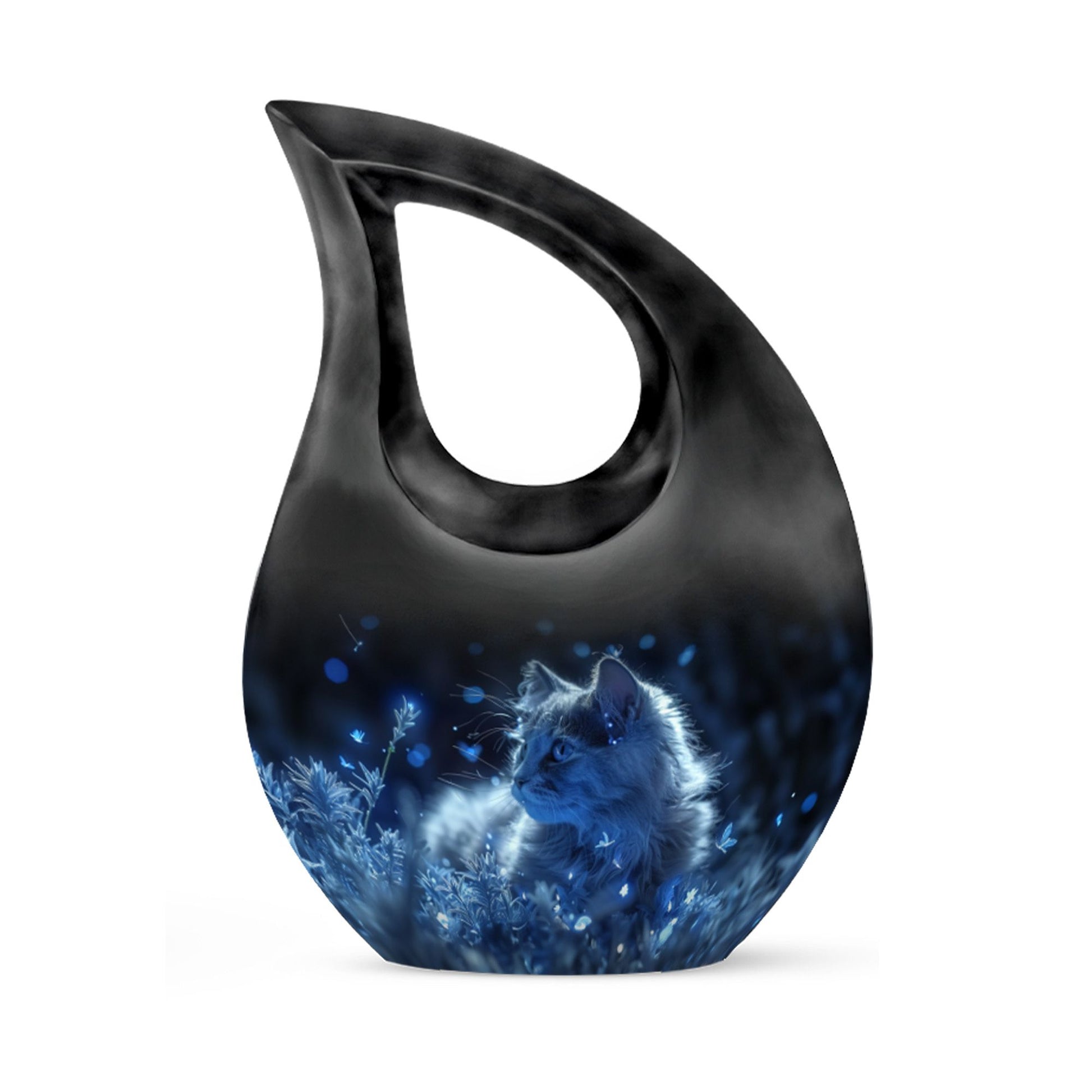 10-inch Frosty Feline Fantasy Urn 