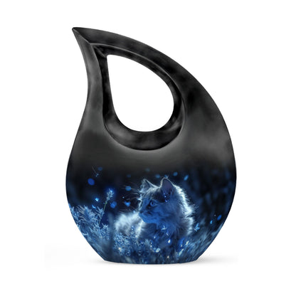 10-inch Frosty Feline Fantasy Urn 