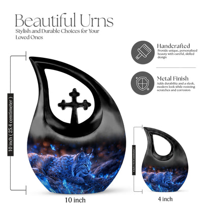 10 inch Lynx In Luminance Urn 